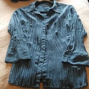For Sale. Apt.#9 Light blue crinkled button blouse